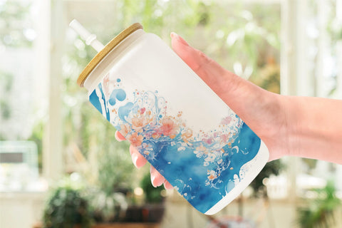 Glass Can Watercolor Splash Wave SVG artnoy 