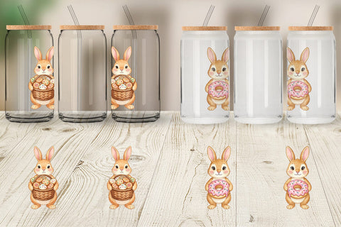Glass Can Watercolor Sweet Candy Easter Bunny Sublimation artnoy 