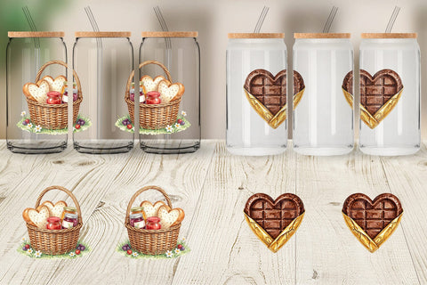 Glass Can Watercolor Sweet Easter Heart Treats Sublimation artnoy 
