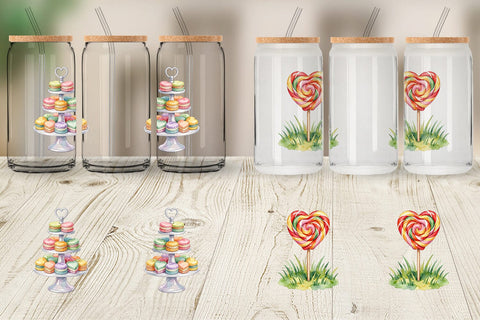 Glass Can Watercolor Sweet Easter Heart Treats Sublimation artnoy 
