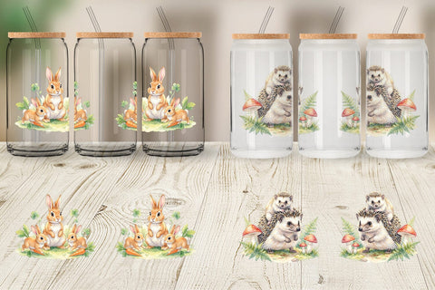 Glass Can Watercolor Sweet Forest Motherhood Sublimation artnoy 