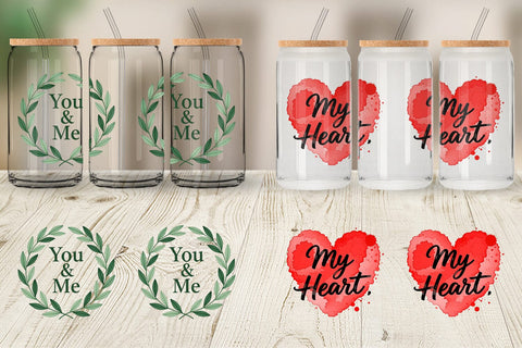 Glass Can Watercolor Sweetheart Quotes Sublimation artnoy 