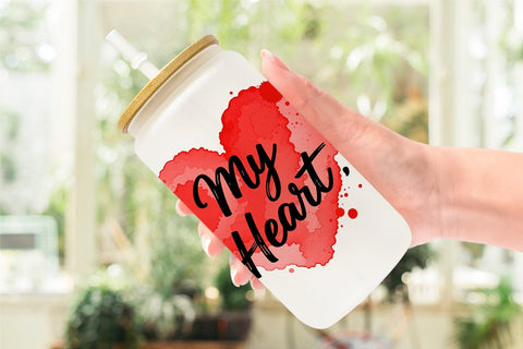 Glass Can Watercolor Sweetheart Quotes Sublimation artnoy 