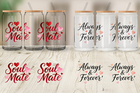 Glass Can Watercolor Sweetheart Quotes Sublimation artnoy 
