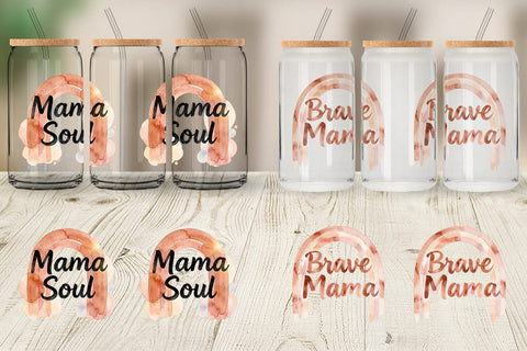 Glass Can Watercolor Terracotta Boho Abstract Mom Quotes Sublimation artnoy 