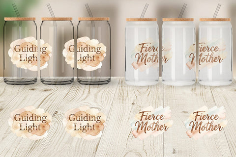 Glass Can Watercolor Terracotta Boho Abstract Mom Quotes Sublimation artnoy 