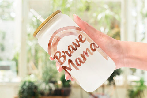 Glass Can Watercolor Terracotta Boho Abstract Mom Quotes Sublimation artnoy 