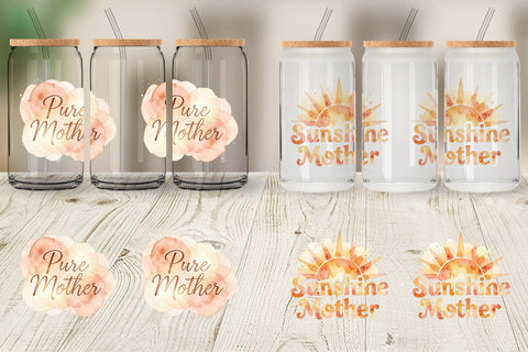 Glass Can Watercolor Terracotta Boho Abstract Mom Quotes Sublimation artnoy 