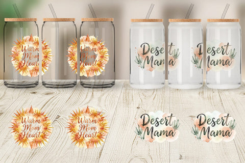 Glass Can Watercolor Terracotta Boho Abstract Mom Quotes Sublimation artnoy 