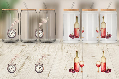 Glass Can Watercolor Thanksgiving Kitchen Chaos Sublimation artnoy 