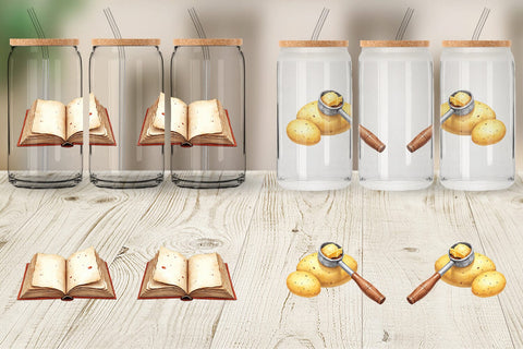 Glass Can Watercolor Thanksgiving Kitchen Chaos Sublimation artnoy 