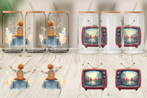 Glass Can Watercolor Thanksgiving Parade Sublimation artnoy 