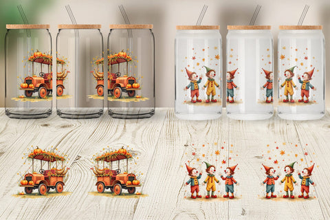 Glass Can Watercolor Thanksgiving Parade Sublimation artnoy 