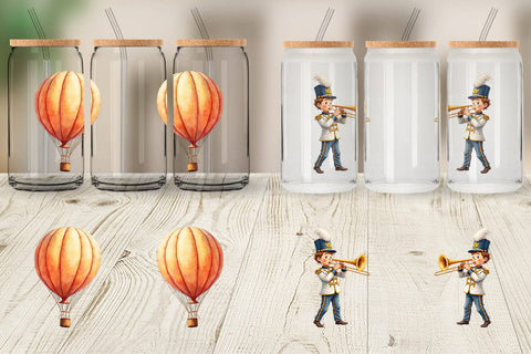 Glass Can Watercolor Thanksgiving Parade Sublimation artnoy 