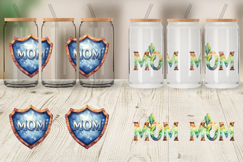 Glass Can Watercolor Western Mom Sublimation artnoy 