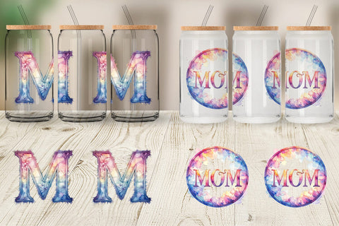 Glass Can Watercolor Western Mom Sublimation artnoy 