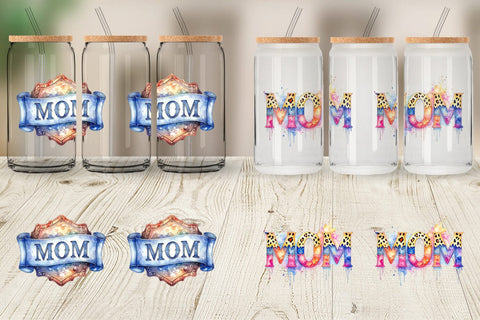 Glass Can Watercolor Western Mom Sublimation artnoy 