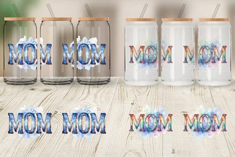 Glass Can Watercolor Western Mom Sublimation artnoy 
