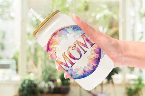 Glass Can Watercolor Western Mom Sublimation artnoy 