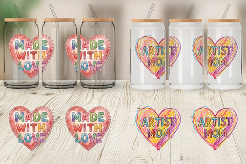 Glass Can Watercolor Wonky Imperfect Heart Art Quotes Sublimation artnoy 