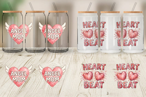 Glass Can Watercolor Wonky Imperfect Heart Art Quotes Sublimation artnoy 