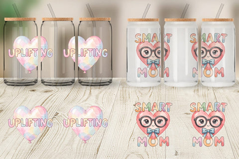 Glass Can Watercolor Wonky Imperfect Heart Art Quotes Sublimation artnoy 