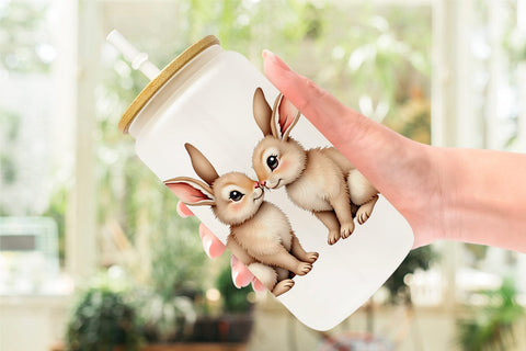 Glass Can Watercolor Woodland Romance Sublimation artnoy 