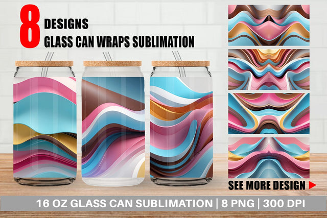 Glass Can Wave Pastel Sublimation artnoy 