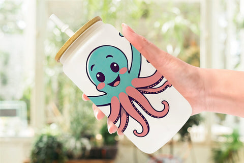 Glass Can Waving Octopus Sublimation artnoy 