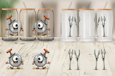 Glass Can Weary Utensils Sublimation artnoy 