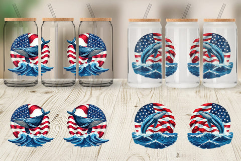 Glass Can Whale 4th of July Sublimation artnoy 