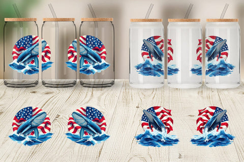 Glass Can Whale 4th of July Sublimation artnoy 