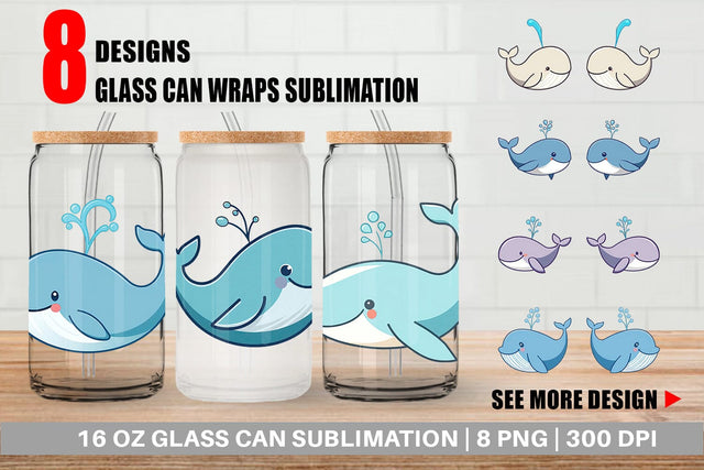 Glass Can Whale Spout Sublimation artnoy 