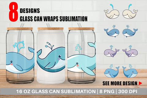 Glass Can Whale Spout Sublimation artnoy 