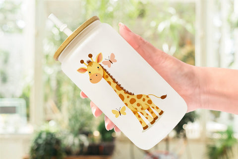 Glass Can Whimsical Animal Parade Sublimation artnoy 