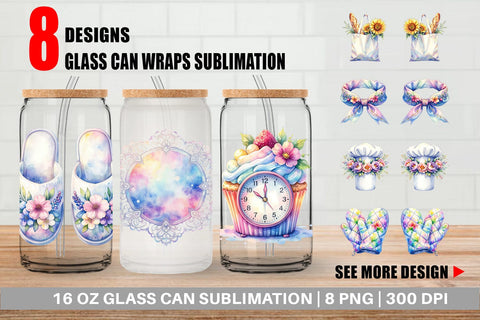 Glass Can Whimsical Apron & Chef Hat Sublimation artnoy 