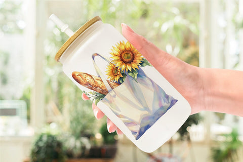 Glass Can Whimsical Apron & Chef Hat Sublimation artnoy 