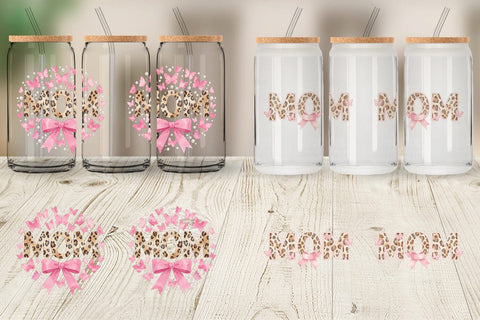 Glass Can Whimsical Boho MOM Butterfly Sublimation artnoy 