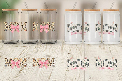 Glass Can Whimsical Boho MOM Butterfly Sublimation artnoy 