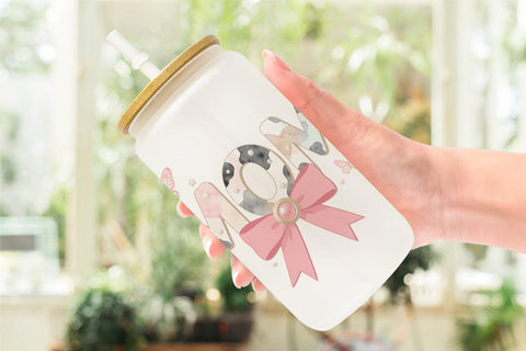 Glass Can Whimsical Boho MOM Butterfly Sublimation artnoy 