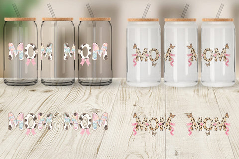Glass Can Whimsical Boho MOM Butterfly Sublimation artnoy 