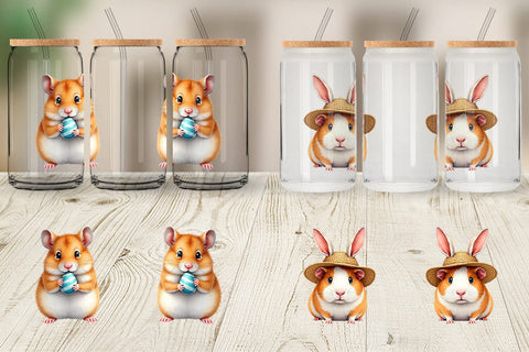 Glass Can Whimsical Easter Pets Sublimation artnoy 