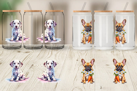 Glass Can Whimsical Easter Pets Sublimation artnoy 