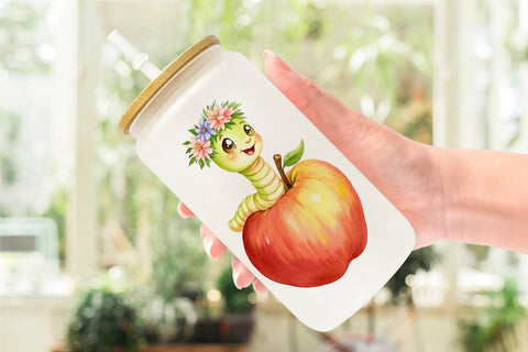 Glass Can Whimsical Garden Creatures Sublimation artnoy 