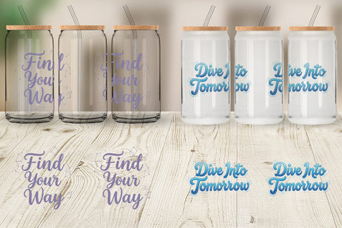 Glass Can Whimsical Journey Post Grad Quotes Sublimation artnoy 