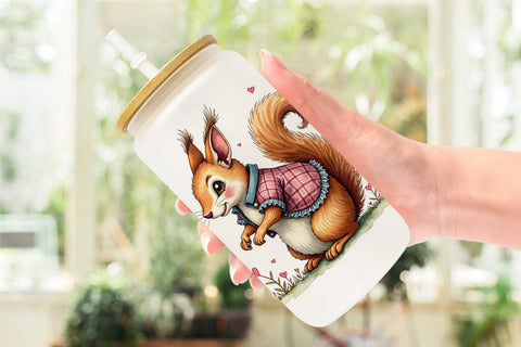 Glass Can Whimsical Patchwork Pets Sublimation artnoy 