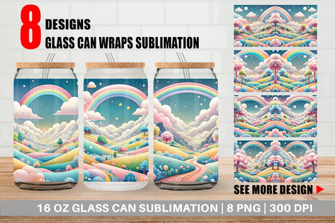 Glass Can Whimsical Wonderland Sublimation artnoy 