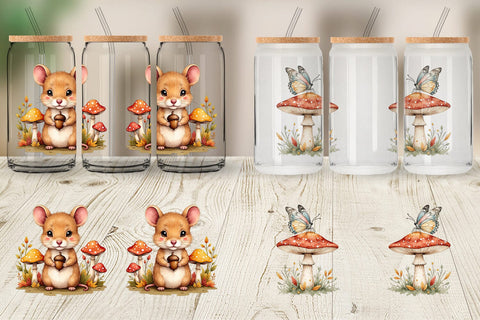 Glass Can Whimsical Woods Sublimation artnoy 