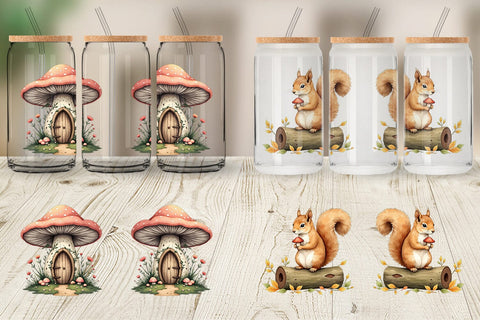 Glass Can Whimsical Woods Sublimation artnoy 