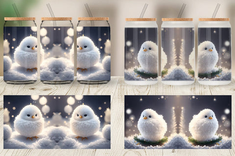 Glass Can White Bird Christmas SVG artnoy 